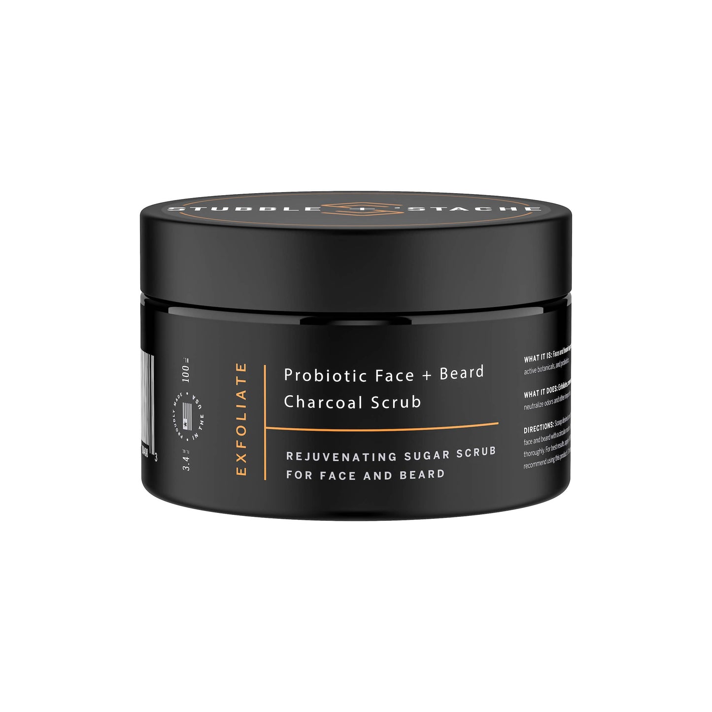 Exfoliate: Probiotic Face + Beard Charcoal Sugar Scrub