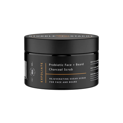 Exfoliate: Probiotic Face + Beard Charcoal Sugar Scrub