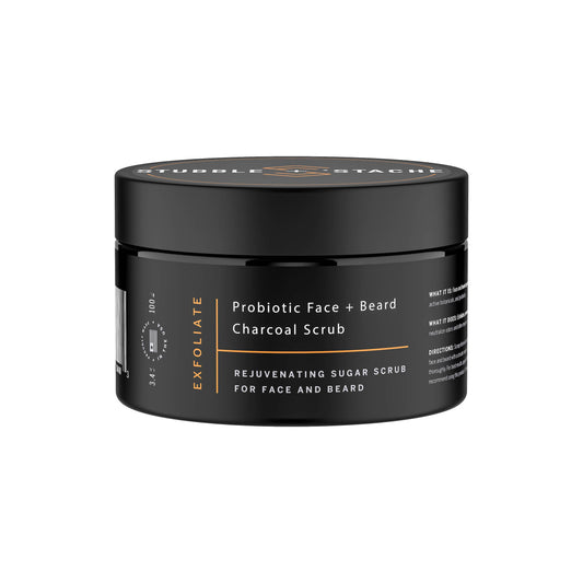 Exfoliate: Probiotic Face + Beard Charcoal Sugar Scrub
